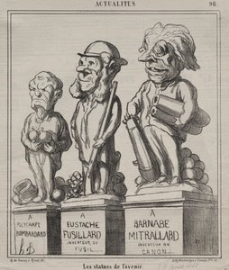 Quadro de atualidades 98: Estátuas do futuro, 1868. de Honoré Daumier