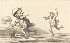 Vamos!... parece... caça reservada de Honoré Daumier