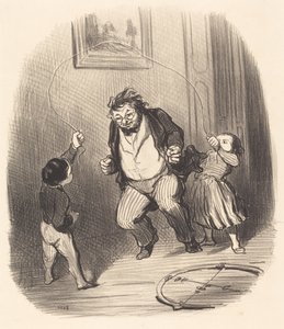 Vamos, papai... mais... trinta e duas voltas!... de Honoré Daumier
