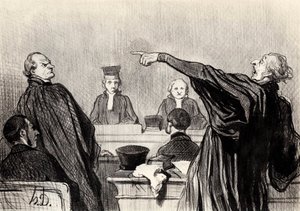 Um advogado que está evidentemente totalmente convencido..., 1845. de Honoré Daumier
