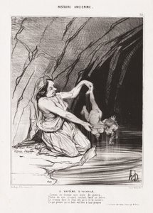 História antiga: Pl. 22, O Batismo de Aquiles. de Honoré Daumier
