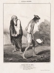 História antiga: Pl. 27, Telêmaco Devastado pelo Amor ..., 1842. de Honoré Daumier