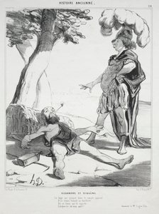 História Antiga, placa 20: Alexandre e Diógenes de Honoré Daumier