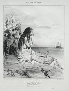 História Antiga, ilustração 24: O Abandono de Ariadne, 4 de setembro de 1842. de Honoré Daumier