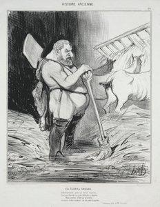 História Antiga, placa 26: O Estábulo de Augeas, 25 de setembro de 1842. de Honoré Daumier