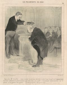 Aproxime-se do Sr. Gérenflot... venha e receba... de Honoré Daumier