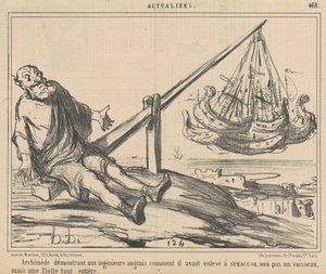 Arquimedes demonstrando aos engenheiros ingleses... de Honoré Daumier