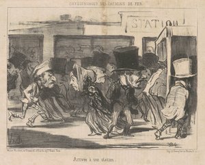 Chegada a uma estação de Honoré Daumier