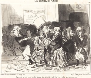 Chegada a uma cidade hospitaleira demais... de Honoré Daumier