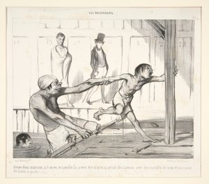 Marsoin chega; alguém viu este caniche, quer ser marinheiro, faz casacos de casca de nozes, e tem medo dos banhos de quatro galinhas, de Honoré Daumier