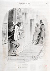 Obra de Honore Daumier (1808-1879). Charivari data de 1840 Serie MORIES CONJUAL "É a minha mulher!!! "MUSEU DE BELAS ARTES - PALÁCIO LONGCHAMP, MARSEILLE de Honoré Daumier