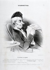 Obra de Honore Daumier (1808-1879). Charivari data de 1840: Serie SOUXETTES "La lecture du journal" MUSEE DES BEAUX ARTS - PALAIS LONGCHAM de Honoré Daumier