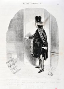 Obra de Honore Daumier (1808-1879). Charivari data de 1842: "Céu após três meses de ausência encontro a minha mulher demenagee e que memórias lavo ao seu grande Deus! "MUSEU DE BELAS ARTES - PALÁCIO LONGCHAMP, MARSEILLE de Honoré Daumier
