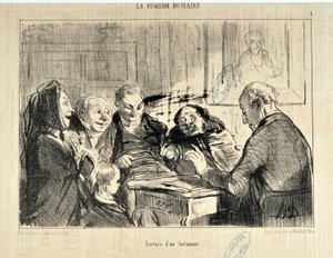 Obra de Honore Daumier (1808-1879). Em "Le Charivari" de 20 de Dezembro de 1853: Serie LA COMEDIE HUMAN "Lecture d