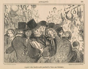 Aparência das avenidas durante a feira de curiosidades de Honoré Daumier