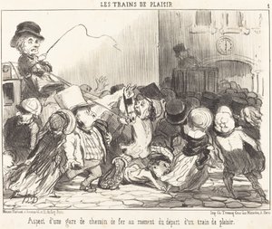 Aparência de uma estação ferroviária... de Honoré Daumier