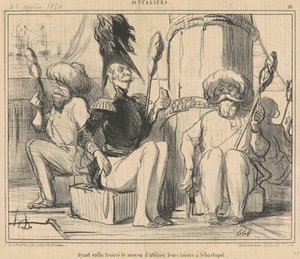 Tendo finalmente encontrado uma maneira de usar seu lazer! de Honoré Daumier