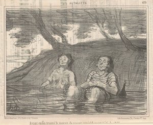 Tendo ... encontrado uma maneira de passar o verão agradavelmente de Honoré Daumier