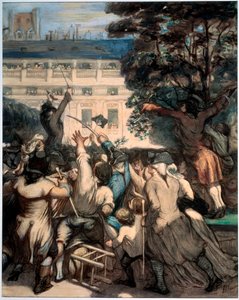Camille Desmoulins no Palais Royal Gardens, 1848-1849. de Honoré Daumier