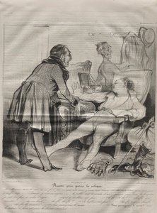 Caricaturana, prato 72: Receita para curar cólicas, 14 de janeiro de 1838. de Honoré Daumier
