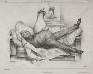 Caricatura, placa 139: O Pesadelo, 1832. de Honoré Daumier
