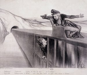 Desenho animado de Daumier "Les Chemins de Fer", sd. Século XIX de Honoré Daumier