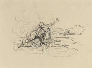 Centauro carregando uma mulher de Honoré Daumier