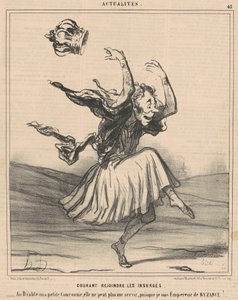 Correndo para se juntar aos insurgentes de Honoré Daumier