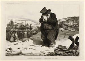 Lafayette esmagado!... Encurralado, velho amigo! 1834 (litografia) de Honoré Daumier
