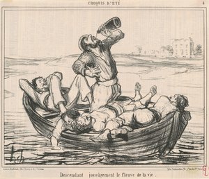 Descendo alegremente o rio da vida de Honoré Daumier