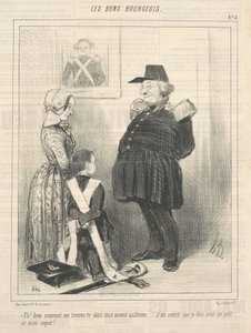 Ei! Bem, como você gosta de mim no meu novo uniforme... de Honoré Daumier