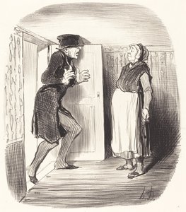 Inconvénient de visiter sans précaution un entresol... de Honoré Daumier