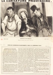 Interior de um ônibus de Honoré Daumier
