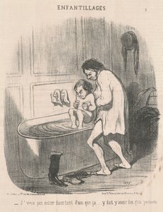 Não quero entrar em tanta água... de Honoré Daumier