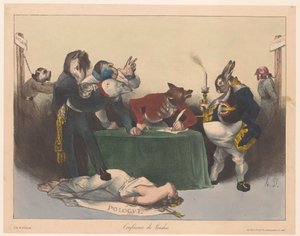 Caricatura das Grandes Potências Europeias na Conferência de Londres Conferência de Londres (título no objeto) de Honoré Daumier