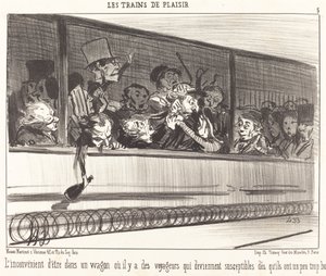 A desvantagem de estar em um vagão... de Honoré Daumier