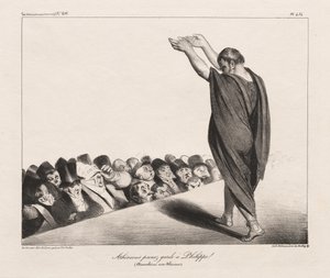 La Caricature, Pl. 454, atenienses Cuidado com Phillip! de Honoré Daumier