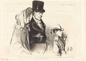 A Mãe - É bom comer o açúcar de cevada dele!... de Honoré Daumier