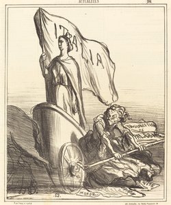 La Presse réactionnaire cherchant en vão... de Honoré Daumier