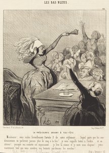 La Presidente criant a tue-tête: Mesdames!... de Honoré Daumier