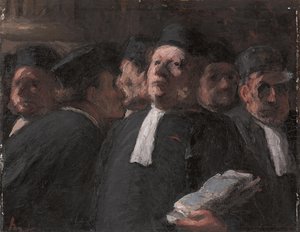 O Salle des Pas-perdus no Palais de Justice, de Honoré Daumier