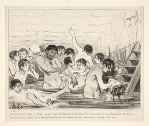 O Sena é um rio que nasce no departamento da Costa do Marfim. de Honoré Daumier