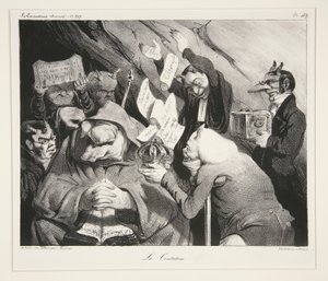 A Tentação. (Tentação.), pl. 453 da revista La Caricature no. 217 de Honoré Daumier