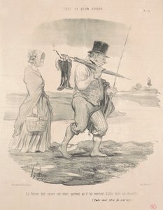 A esposa deve seguir o marido... de Honoré Daumier