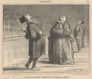 Parisienses à espera do cometa de Honoré Daumier
