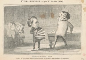 O acordeão, chamado fole musical de Honoré Daumier
