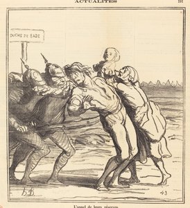 A chamada de suas reservas de Honoré Daumier