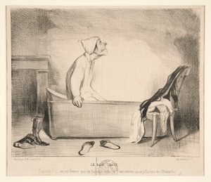 O Banho Quente. Puta merda! de Honoré Daumier