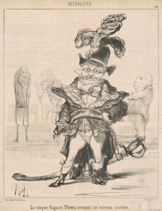 Le Citoyen ... Thiers experimentando um novo traje de Honoré Daumier