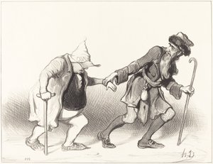 O constitucional e o judeu errante de Honoré Daumier